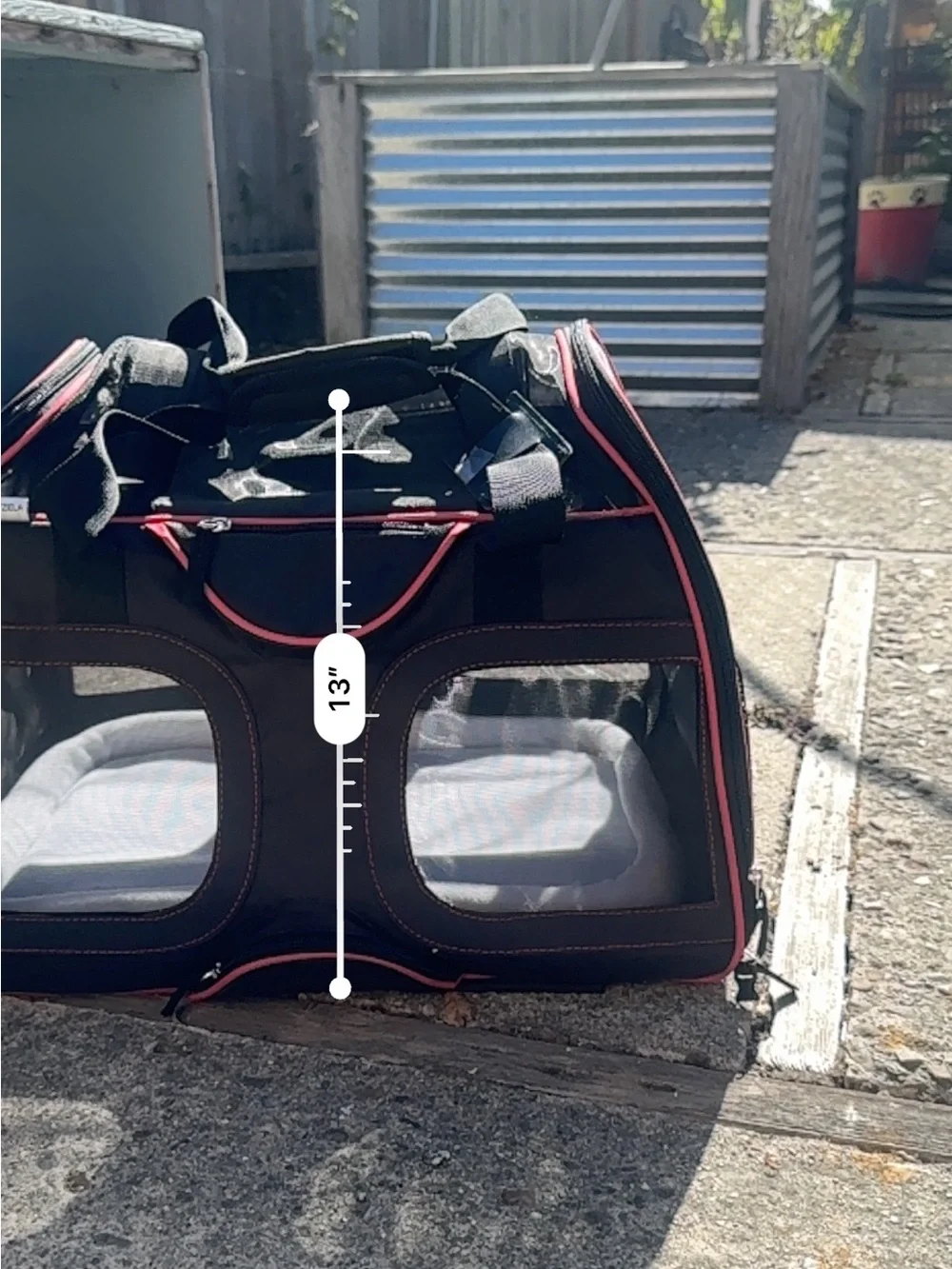 Katziela Black and Red Soft-Sided Pet Carrier for Dogs and Cats